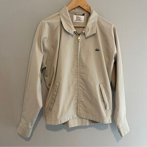 Izod Lacoste Alligator Khaki Full Zip Vintage Jacket Size Large